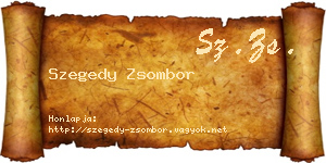 Szegedy Zsombor névjegykártya